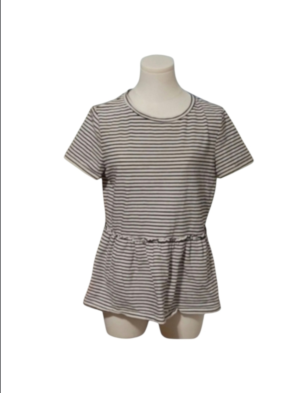 🌵Free W/ Purchase Emery Rose Black White Striped Ruffled Tee Size Medium